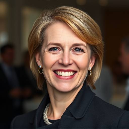 Lachendes Porträt von Sabine Hofer, einer erfolgreichen Kandidatin